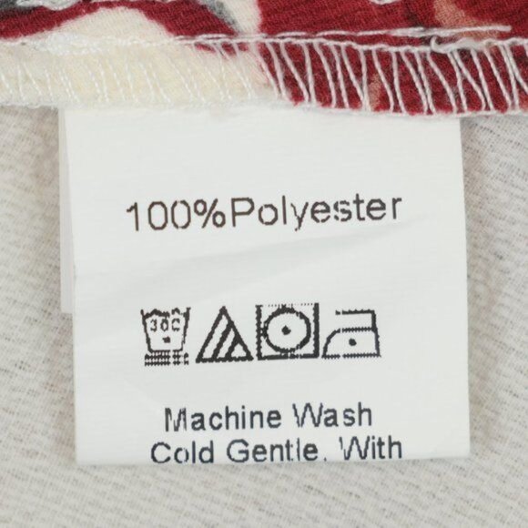 Cupshe Long Beach Women's Small Cream & Red Floral Ruffled Crepe Midi Wrap Dress - Picture 7 of 8